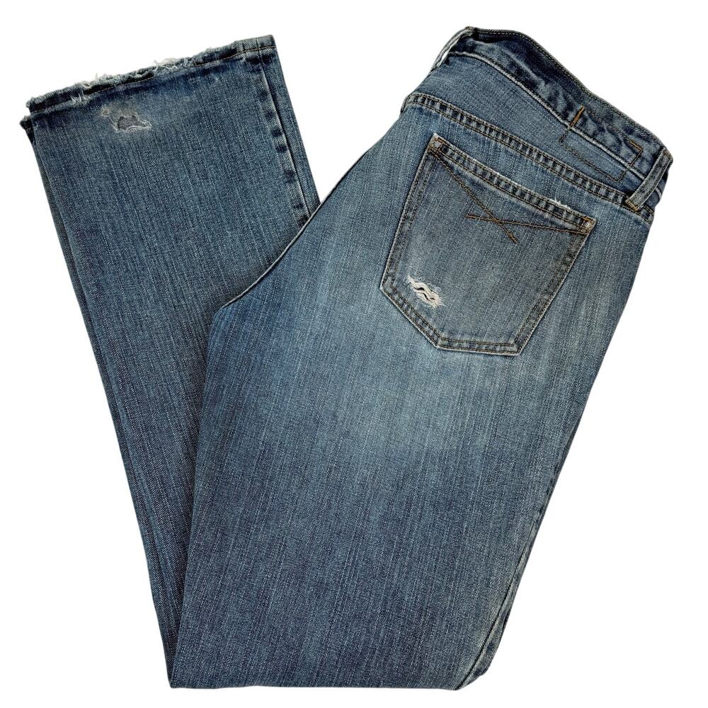 Gap Boy Cut Jeans Vintage 90s Distressed Light Wash Straight Leg